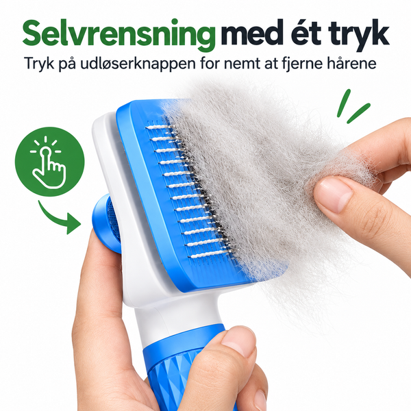 Pelsbørste til Hund & Kat – Selvrensende til Langhår og Korthår