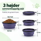 Rejseskåle til Hund med Låg – 2 stk. Sammenklappelige