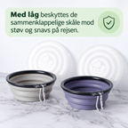 Rejseskåle til Hund med Låg – 2 stk. Sammenklappelige