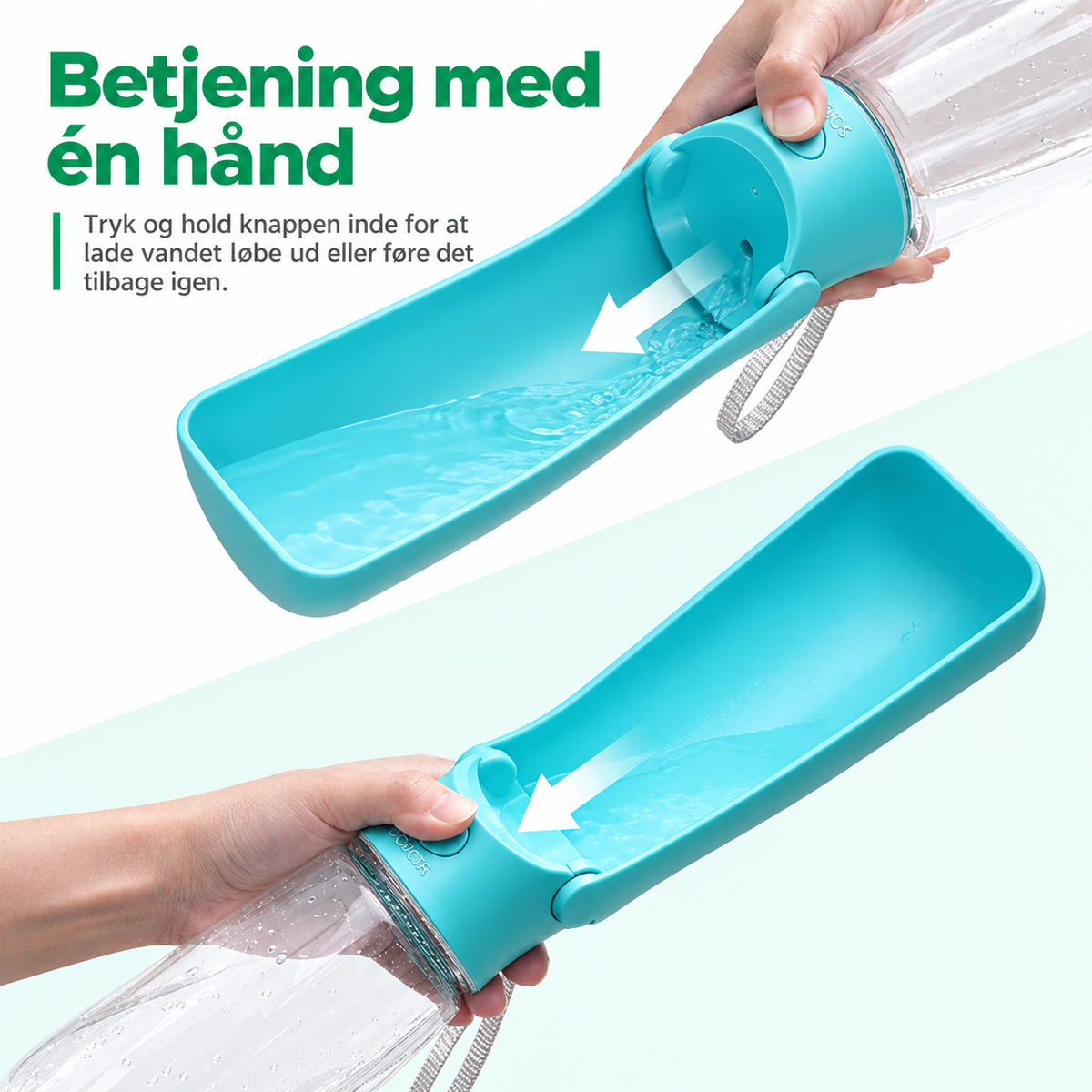 Vandflaske til Hund – Foldbar med Drikkeskål