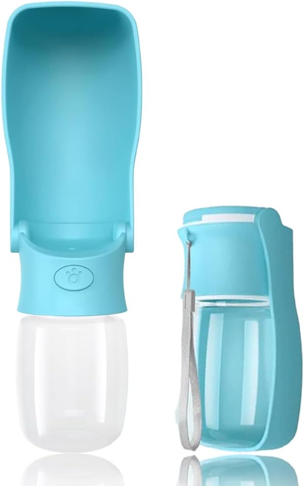 Trinkflasche Hunde Für Unterwegs Zum Gehen 550Ml Oder 350Ml Hundetrinkflasche Für Unterwegs Für Welpen Kleine Mittel Große Trinkflasche Hund Hunde Wasserflaschen to Go(550Ml Blau)