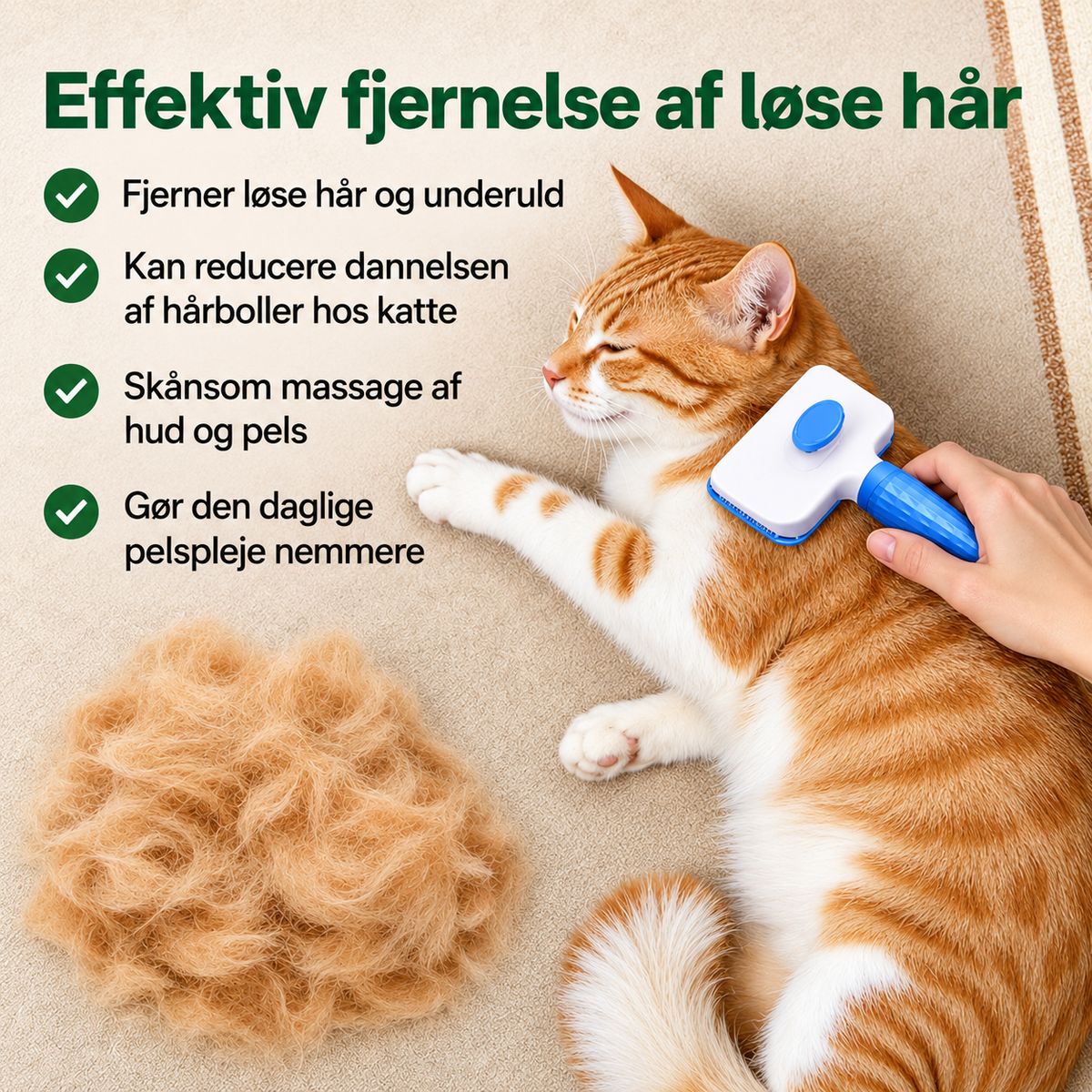 Pelsbørste til Hund & Kat – Effektiv til Langhår og Korthår