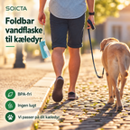 Vandflaske til Hund – Foldbar med Drikkeskål