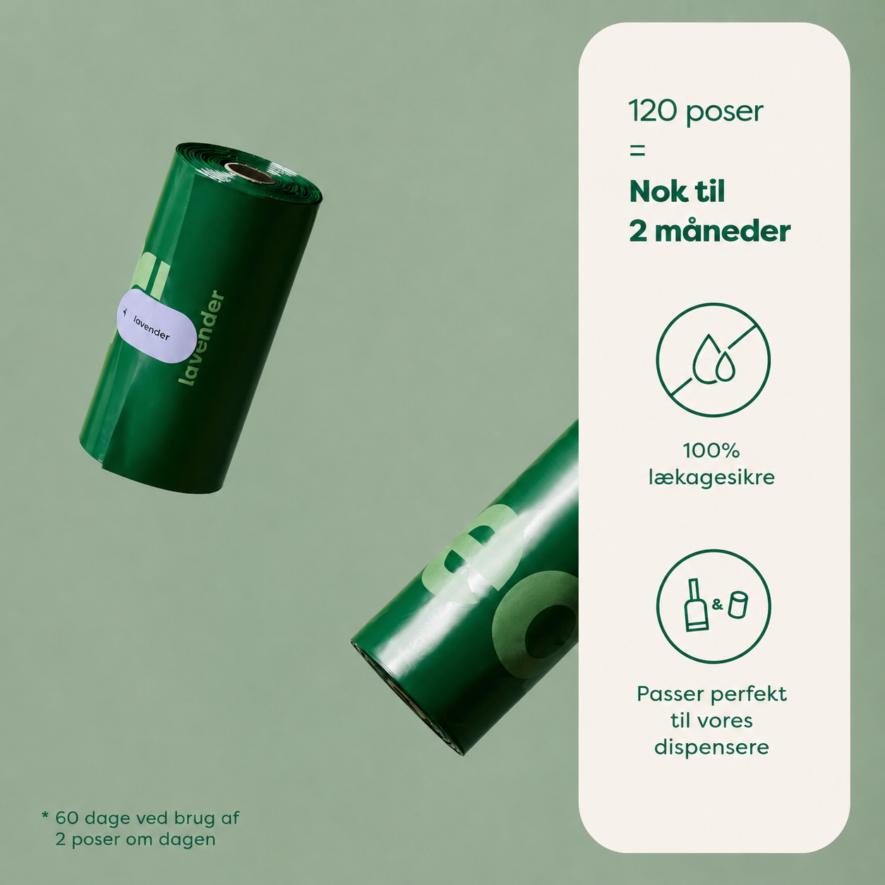 Hundeposer med Lavendelduft – 120 Lækagesikre Refillposer fra Earth Rated