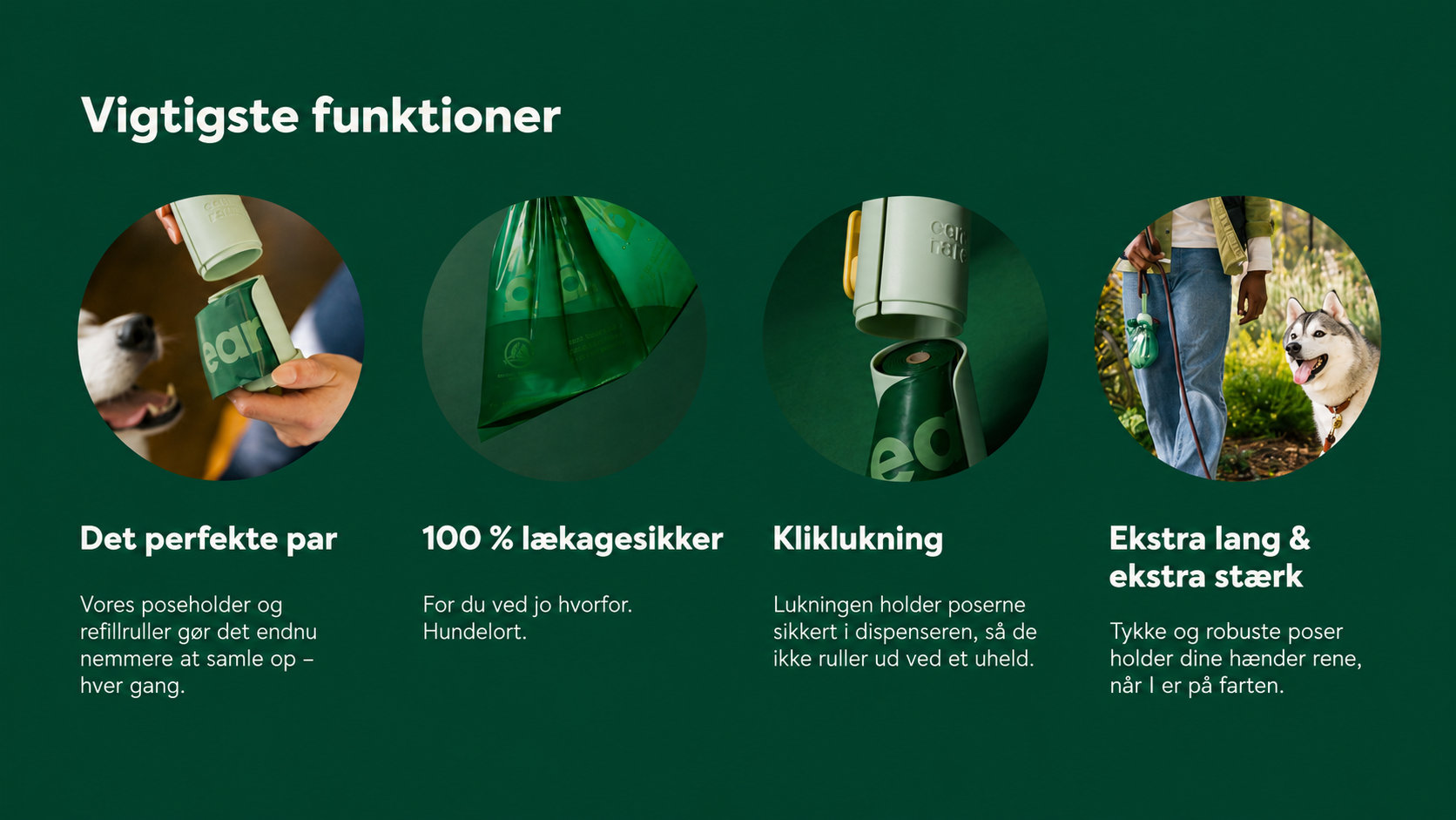 Hundeposeholder med 15 Miljøvenlige Hundeposer | Earth Rated