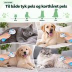 Kattebørste – selvrensende til kort og lang pels med ergonomisk håndtag