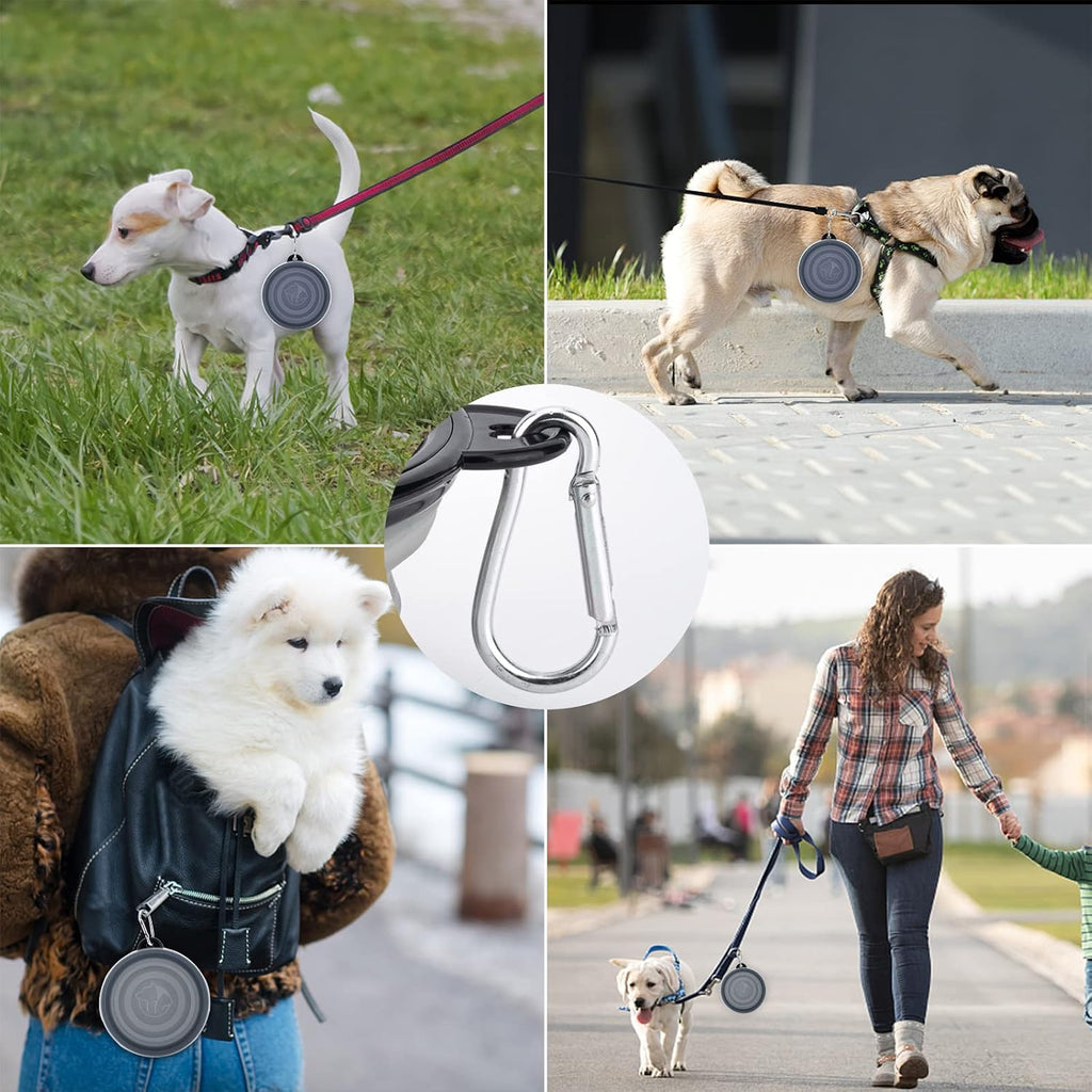 Rejseskåle til Hund med Låg – 2 stk. Sammenklappelige