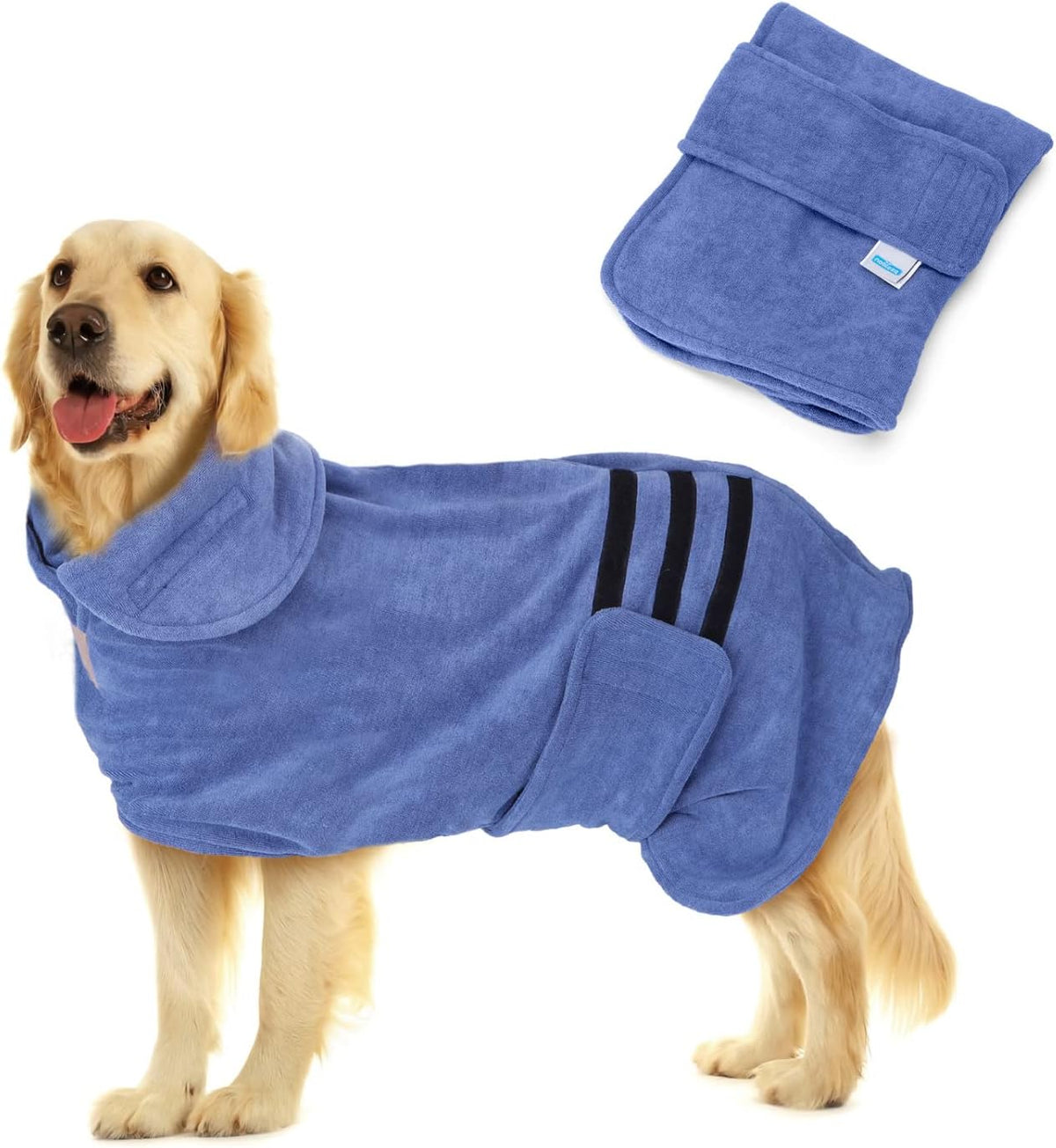 Hundebadekåbe i Mikrofiber – Superabsorberende & Hurtigtørrende, Flere Størrelser