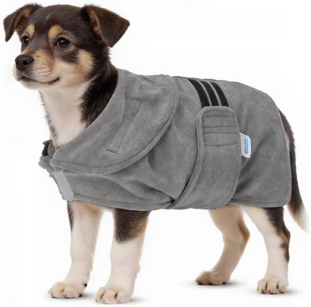 Hundebadekåbe i Mikrofiber – Superabsorberende & Hurtigtørrende, Flere Størrelser